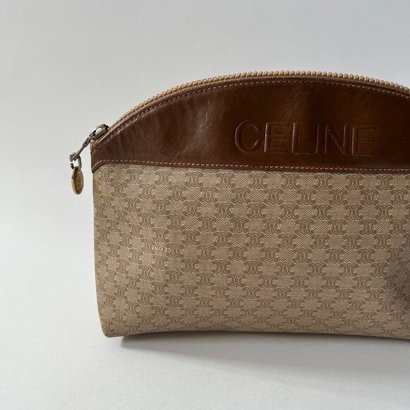 VINTAGE CELINE MACADAM PVC LEATHER POUCH - Picture 2 of 10